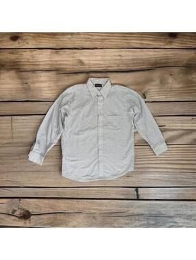 Edwards Button Front Shirt Long Sleeve Striped Blue / White Size 16 X 32/33 Med